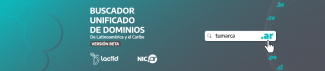 buscador unificado de dominios de Latinoamérica y el caribe. version beta. lactld y nic argentina. 